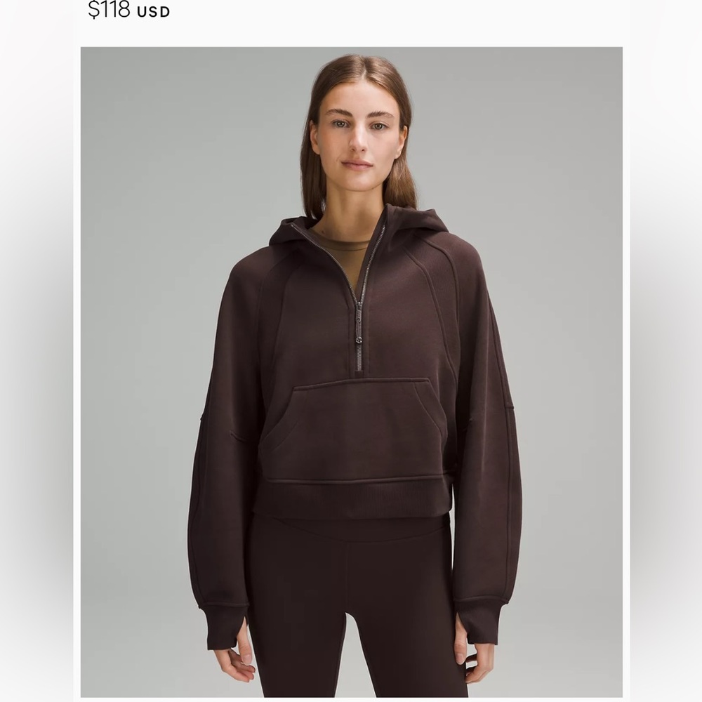 Lululemon Scuba Half Zip hoodie M/L Brown